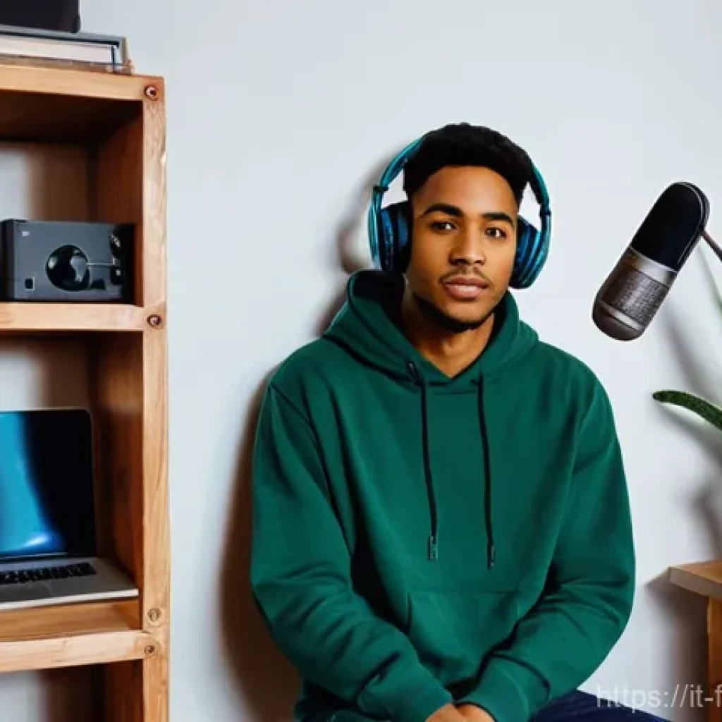 빌리 아일리시 Bad Guy 프로덕션 과정 - **Prompt:** A young, gender-neutral musician, mid-20s, with a focused and creative expression, sits ...