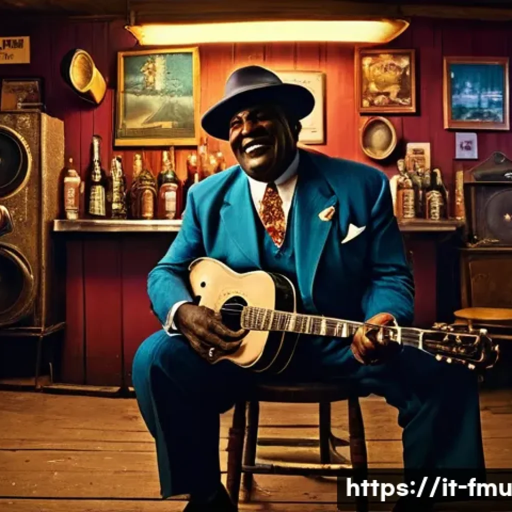 엘비스 프레슬리의 히트곡 원곡자 이야기 - **Prompt:** A vibrant, vintage-style photograph capturing Arthur "Big Boy" Crudup performing "That's...