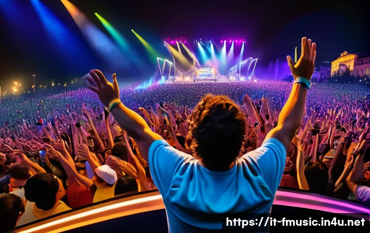 제이슨 므라즈 I m Yours 음원 수익 공개 - A vibrant concert scene capturing Jason Mraz performing "I'm Yours" live on stage in Italy, with a j...